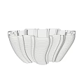 White Ribbed Ceramic Vessels With Unique Curved Shape For Decorative 3d model