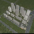 Aerial View Residential Planning With High Rise Buildings Green Spaces And Road Layouts