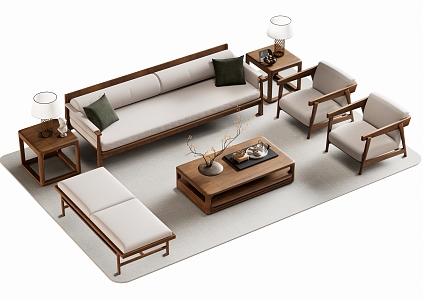 New Chinese Sofa Coffee Table 3d model