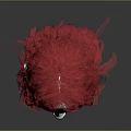 Realistic White Head Model Display With Long Red Curly Hair