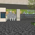 Garden Landscape Design With Lush Trees Green Hedges And Paved Walkway For Outdoor Activities