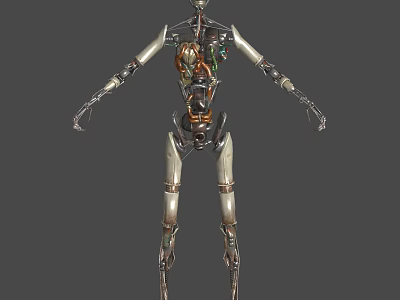 Smart Robotic Machine With Mechanical Structure Articulated Metal Limbs And Futuristic Design 3d model