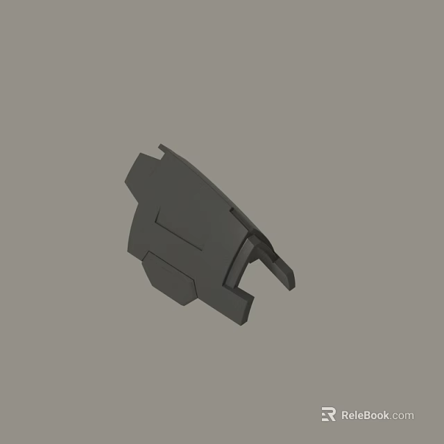 Black Mechanical Part 3D Rendered Industrial Component With Geometric Design Isolated On Gray Background 3d model 