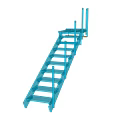 Blue Metal Stairs With Multiple Steps And Support Frames For Industrial Use