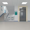 Bright Hospital Lobby Interior With Reception Desk Nurse Lockers And Green Plants