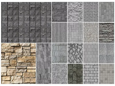 Garden Ornaments Featuring Various Textured Paving Materials Like Stone Bricks And Wood Patterns 3d model