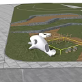 Modern whale slide jump pile 3d model