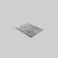 Modern Square Rug With Gray White Blue Abstract Textured Design For Interior Decor