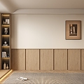 Quiet ancient style bedroom background wall 3d model