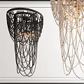 Modern Black and White Crystal Chandeliers with Chain Design Hanging Lights