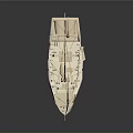 Traditional Wooden Sailing Boat Model With Yellow Sails As Classic Water Transport