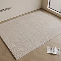Square Rug on Wooden Floor with Television Display and Open Magazine Near Window Blinds