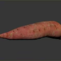 Pink Sweet Potato With Spotted Texture On Black Reflective Background 3d model