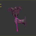Metallic Decorative Object With Handheld Design Curled Ornaments And Horn Shaped Base