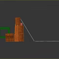 Construction Materials Setup With Orange Bricks Green Stool Spray Can Corrugated Sheets And Fence Panels