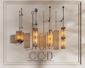 CCD wall lamp chandelier combination glass wall lamp metal wall lamp light luxury wall lamp modern wall lamp 3d model