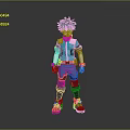 Anime Hero Character With Green Hair And Creature Inspired Costume Design Elements