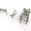 Practical Wooden Drying Racks For Hanging And Drying Herbs And Plants 3d model