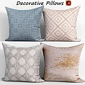 Decorative Throw Pillows With Blue Floral Diamond Circular And Gold Texture Designs For Home Decor