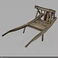 Vintage Wooden Cart With Rustic Planks And Sturdy Wooden Frame Design Elements