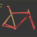Black And Red RUE Bicycle Frame Modern Design With Sleek Structure And Reflective Surface 3d model