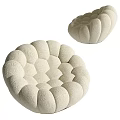 Round Beige Lazy Sofa With Soft Plush Bubble Design For Cozy Seating