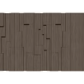 Modern Wooden Feature Wall With Vertical Slats And Built In Warm Lighting Design