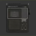 Classic Black Vintage Radio Cassette Recorder With Control Knobs And Speaker Grille 3d model