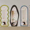 Modern Decorative Mirrors With Various Shapes And Colorful Frames For Interior Design 3d model