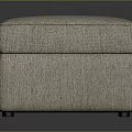 Taupe Woven Fabric Ottoman with Square Design for Modern Living Room Decor
