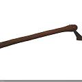 Ancient Primitive Weapon With Wooden Handle And Sharp Metal Axe Head 3d model