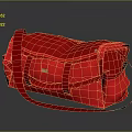 Red Canvas Bag Design With Shoulder Strap And Front Pocket Details 3d model