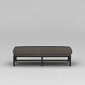 Modern Upholstered Sofa Bench With Fabric Cushion And Metal Frame Design