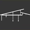 Modern White Building Frame Structure With Grid Design Architectural Model