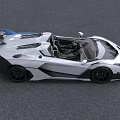 White Convertible Sports Car With Blue Accents