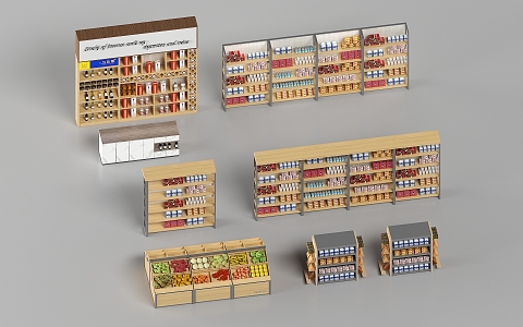 Modern Supermarket Snack House Shelf Supermarket Shelf 3d model