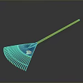 Blue Garden Rake With Red Handle And Logo For Outdoor Gardening Tasks