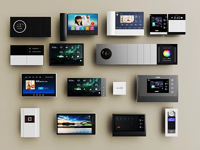 Various Smart Video Doorbell Designs With Digital Screens And Control Panels 3d model