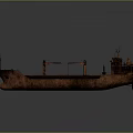 Modern Cargo Ship With Green Superstructure and Rusty Old Brown Vessel as Water Transport