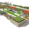 Diverse Tree Planter Designs With Various Shapes Greenery And Garden Features 3d model