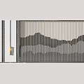 Modern Feature Wall With Striped Design And Mountain Pattern Including Wall Sconces 3d model