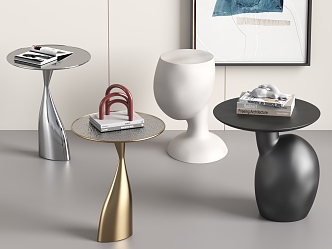 Modern Side Table Corner Table Small Coffee Table Books 3d model