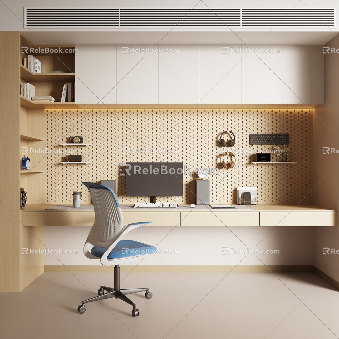 Modern Desk Study 3d model