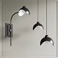 Modern Black Lighting Combinations With Wall Lamps And Pendant Lights