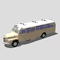 Classic Beige And White School Bus Design With Double View Exterior Details