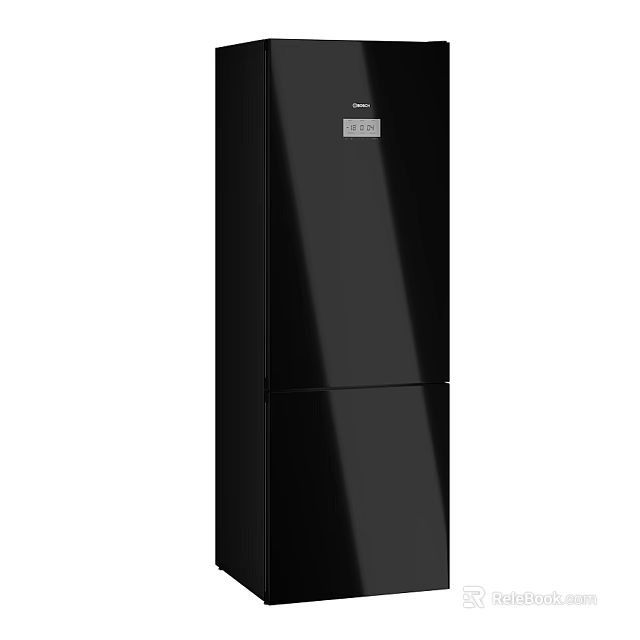 Black Refrigerator As Modern Stylish Home Kitchen Appliance With Sleek Design 3d model 