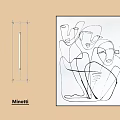 Abstract Painting Line Art With Human Figures And Minimalist Wall Lamp By Minotti