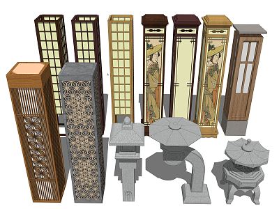 Chinese landscape lamp model