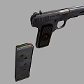 Vintage Metal Pistol With Magazine And Detailed Grip Design Features