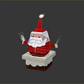 Old Man Wearing Santa Hat With Red Outfit And White Beard On White Base